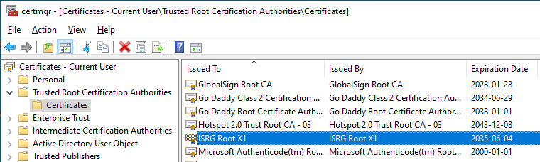 Certificates